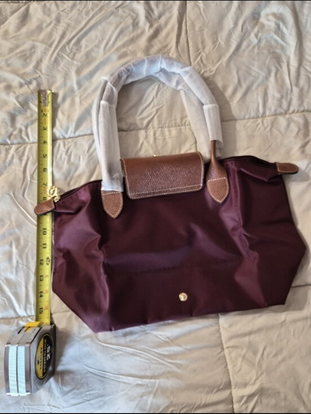 Longchamp Le Pliage Small Foldable Tote - Burgundy - Picture 9 of 11